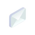 New unread message isometric icon, Mobile Email, New e-mail sign. 3d Social network, sms chat, spam, incoming mail Royalty Free Stock Photo