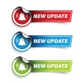 New Update label button sign set