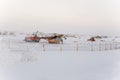 New Urengoy, YaNAO, North of Russia. Helicopter UTair and Konvers avia in the local airport on the service. January 06, 2016 Royalty Free Stock Photo