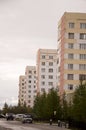 New Urengoy, YaNAO, North of Russia. September 1, 2013. Many-storeyed houses on the passage Of the Peoples of the North