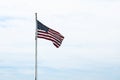 New USA Flag on an Old Pole Royalty Free Stock Photo