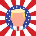 New USA President Donald Trump. American Flag.