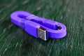 New usb 3 purple cable Royalty Free Stock Photo