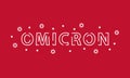 New variant omicron coronavirus text design on red background.