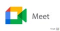 Google Meet logo. Google LLC. Apps from Google. Official new logotypes of Google Apps.