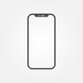 New version of grey slim smartphone similar to iphone x with blank white screen Royalty Free Stock Photo