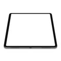 New version tablet in trendy thin frame design - Vector drawing perspective angle view