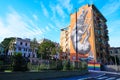 The area of testaccio has a long tradition of artistry in the street. The wolf graffiti on the building is a landmark of the area