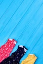 New vintage childs patterned clothing. Royalty Free Stock Photo