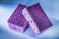 New violet kitchen sponges on white surface Royalty Free Stock Photo