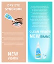 New Vision, Dry Eye Syndrome, Clean Vision Banners Royalty Free Stock Photo