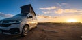 The new 2021 Volkswagen VW Transporter Camping Van T6.1 California Ocean in the coastal Nature Royalty Free Stock Photo