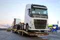 New Volvo FH Trucks Transported on a Semi Trailer Royalty Free Stock Photo