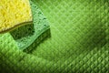 New washing sponge on washcloth Royalty Free Stock Photo