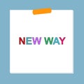 new way post it on blue Royalty Free Stock Photo