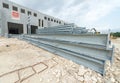 New welded metal beams on modern plant Royalty Free Stock Photo