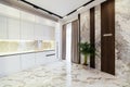 New white clean kitchen in the interior of a new house Royalty Free Stock Photo
