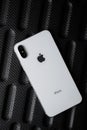 New white iphone x phone concept with dual camera