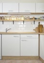 New white kitchen unit and kitchen cabinet Royalty Free Stock Photo