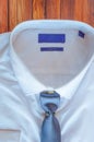 New white shirt with blue necktie Royalty Free Stock Photo