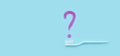 New white toothbrush with toothpaste question on blurred blue back. Close-up on a blue background. Professional Dental concept. Royalty Free Stock Photo