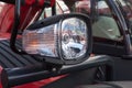 New white tractor headlight closeup. Royalty Free Stock Photo