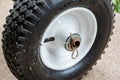 New white utility tire used on a trailer dolly