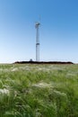 New wind turbine in the feather-grass steppe