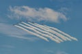 NEW WINDSOR, NY - SEPTEMBER 3, 2016: The GEICO Skytypers Air Show Team perform at the New York Airshow at Stewart Int Airport. SN Royalty Free Stock Photo