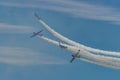 NEW WINDSOR, NY - SEPTEMBER 3, 2016: The GEICO Skytypers Air Show Team perform at the New York Airshow at Stewart Int Airport. SN Royalty Free Stock Photo