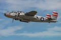 NEW WINDSOR, NY - SEPTEMBER 03, 2016: Panchito is a North American B-25 Mitchell from the Word War II Era flying over Stewart Air