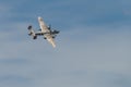 NEW WINDSOR, NY - SEPTEMBER 03, 2016: Panchito is a North American B-25 Mitchell from the Word War II Era flying over Stewart Air