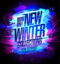 New winter collections banner, sale autumn collections
