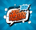 New winter collections now on, vector fashion banner design