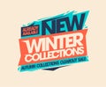 New winter collections, total clearance autumn collections, sale poster