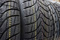 New winter tires in a row Royalty Free Stock Photo