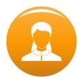 New woman avatar icon vector orange