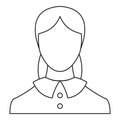 New woman user icon vector thin line