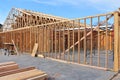 New wood frame home under construction. Royalty Free Stock Photo