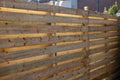 New wooden build fence in a garden in Hoofddorp The Netherlands