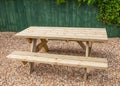 New wooden garden picnic bench