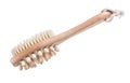 New wooden massager brush isolated on white Royalty Free Stock Photo