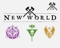 New World logo and factions logo icons set.