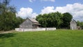 The New World old American 1800 styled timber Houses Sheds and Fencing at The Ulster America Folk Park Northern Ireland