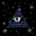 New World Order All seeing eye in delta triangle Royalty Free Stock Photo
