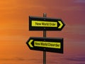 3d sign on a signpost and colored background Royalty Free Stock Photo