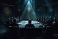 New world order secret society meeting created with Generative AI