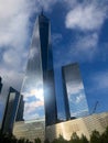 New World Trade Center next Ground Zero Memorial, New York, USA.