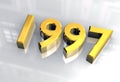 New year 1997 in gold (3D) Royalty Free Stock Photo