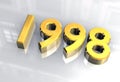 New year 1998 in gold (3D) Royalty Free Stock Photo